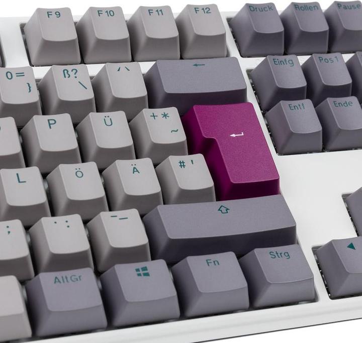 Actual product image Ducky One 3 Mist Grey TKL Gaming Keyboard, RGB LED - MX-Ergo-Clear (DE, Cable)