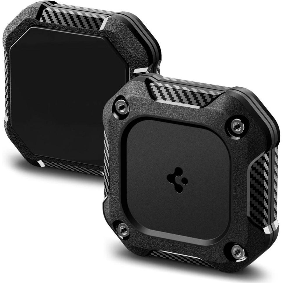 Spigen - Tough Armor Holder - Apple AirTag 1 / 2, Waterproof IPX8, 3M Adhesive - Black, Accessori per tracker, Nero