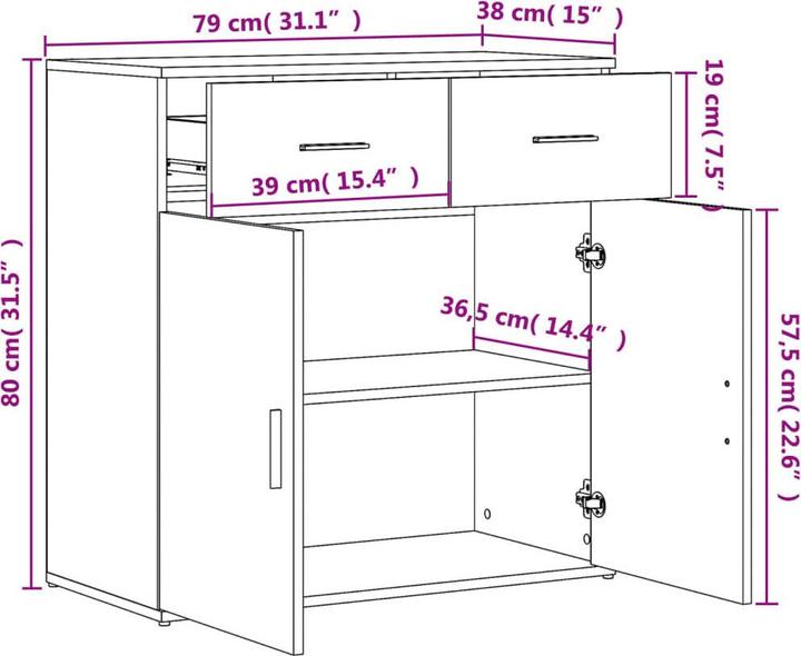 Image du produit vidaXL Sideboard (79 x 38 x 80 cm)