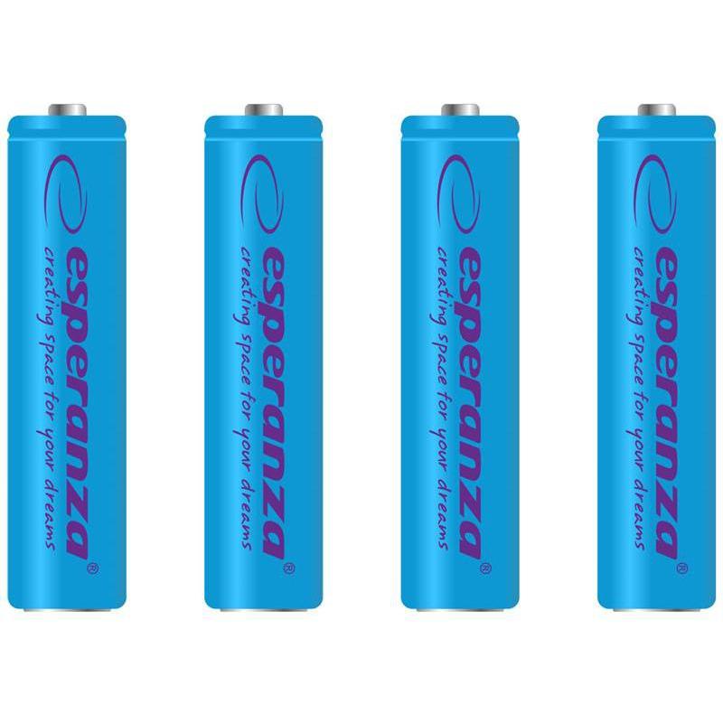 Esperanza Akumuliatorius mėlyna AAA (4 Stk., AAA, 1000 mAh), Batterien + Akkus