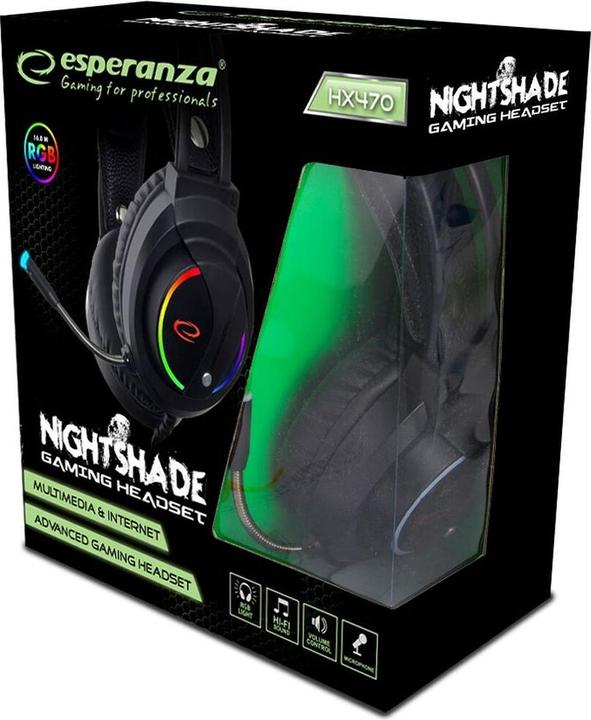 Actual product image Esperanza EGH470 Headphones Headband Black (Cable)