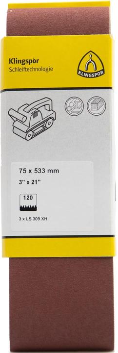 Klingspor LS 309 XH SB-verpackt - Hobbänder 75 x 533 mm (100)