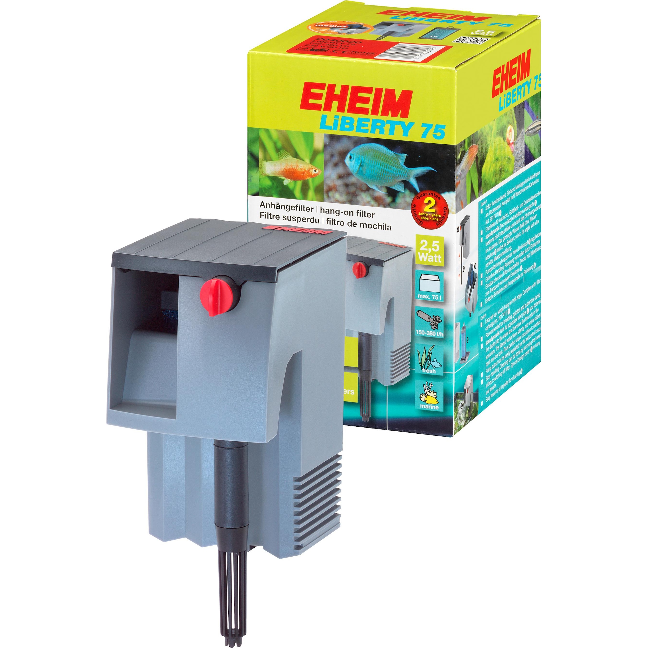 Eheim Aussenfilter, Anhängefilter LiBERTY 75 (75 l, Aussenfilter, Süsswasser, Meerwasser), Aquarium Filter