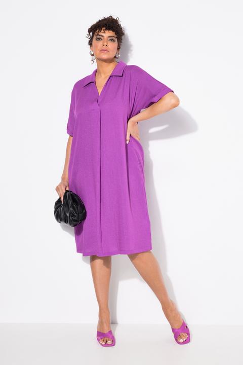 Immagine prodotto Ulla Popken Abito mini dal taglio oversize con collo da camicia, scollo a V e mezze maniche (54)