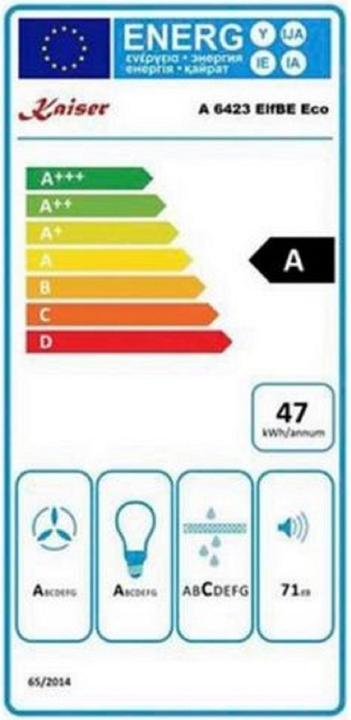 Energie-Label Kaiser A 6423 ElfBE Eco (Wandhaube)