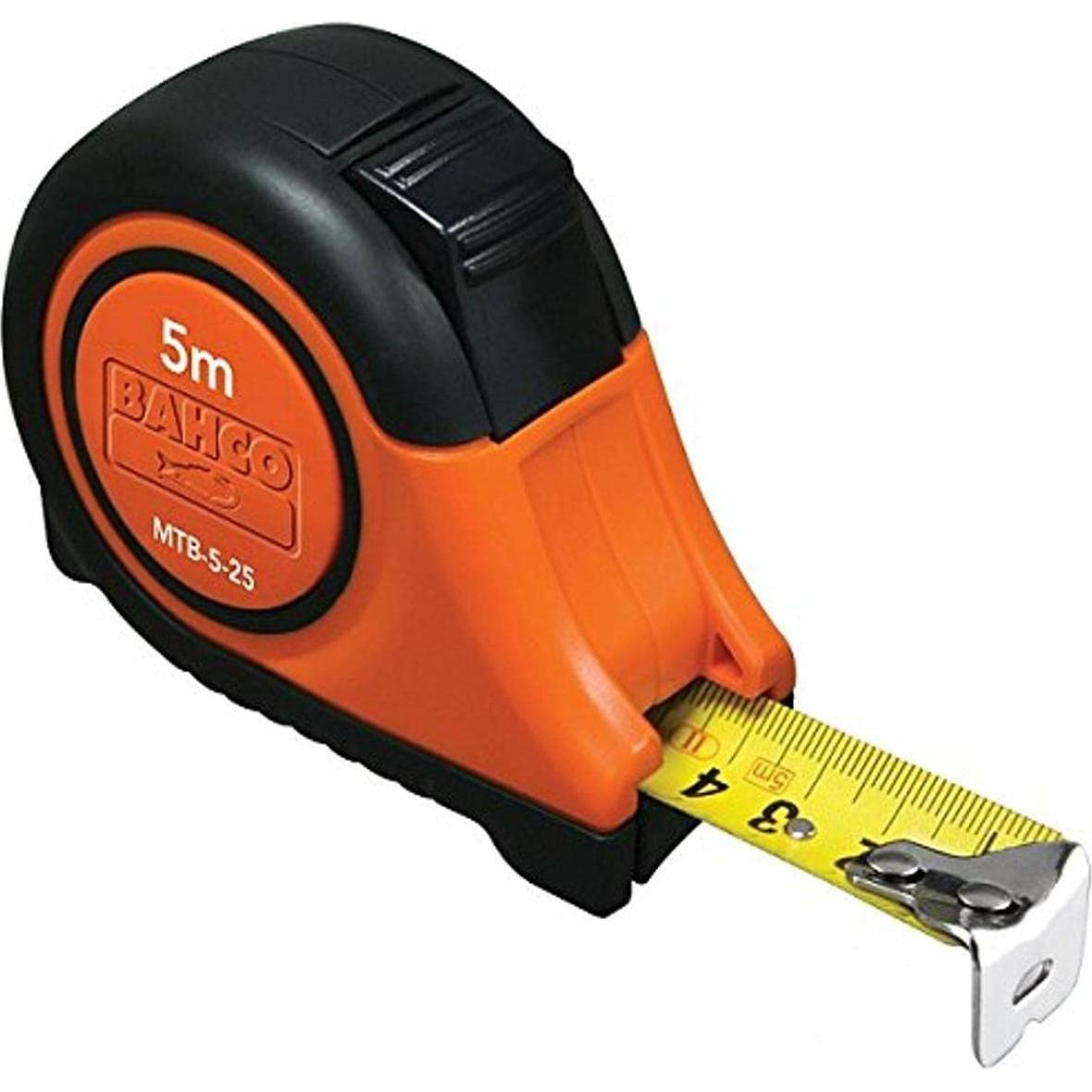 Bahco, Längenmesswerkzeug, Massband kurz mit Gummibeschichtung, magnetisch, metrisch 8 m (M, mm, cm)