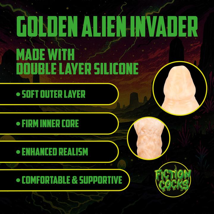 Produktbild Ouch! Golden Alien Invader - Silicone Dildo - Golden