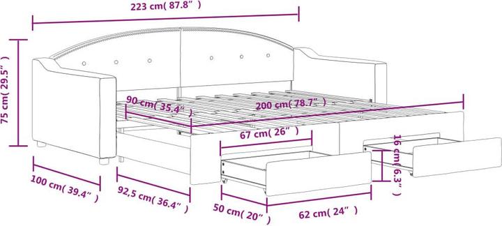 Produktbild vidaXL ausziehbares Tagesbett