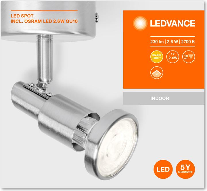 Productafbeelding Ledvance LED SPOT 2,6W 230V GU10 LEDV (230 lm, GU10)