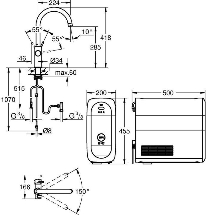 Actual product image Grohe Blue Home Schwarz