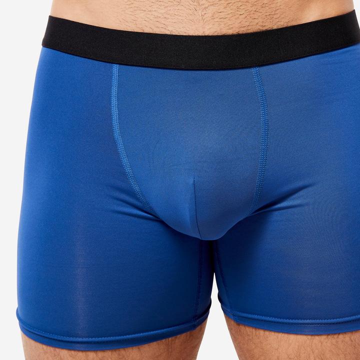 Actual product image Decathlon Functional pants boxer shorts men's breathable 3-pack - navy/blue/khaki (L, pack of 3)
