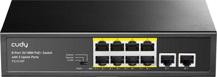 Cudy FS1010P network switch Fast Ethernet (10/100) Power over Ethernet (PoE) Black (10 Ports)