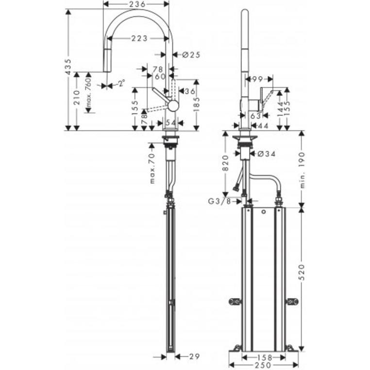Thumbnail - hansgrohe, Küchenarmatur, Talis M54 Einhebel-Küchenmischer 210 (edelstahl finish)