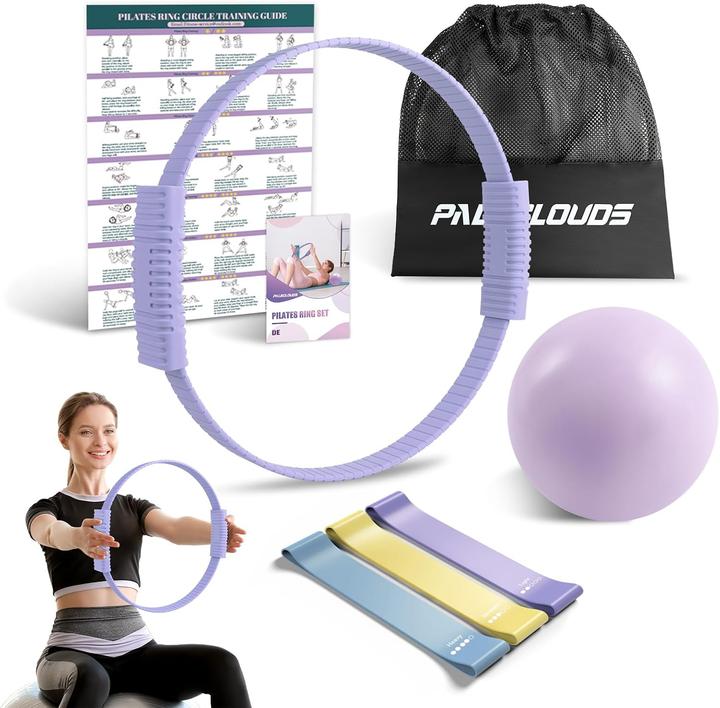 Paleclouds Pilates Ring Trainingsset mit Zubehör (5-teilig)