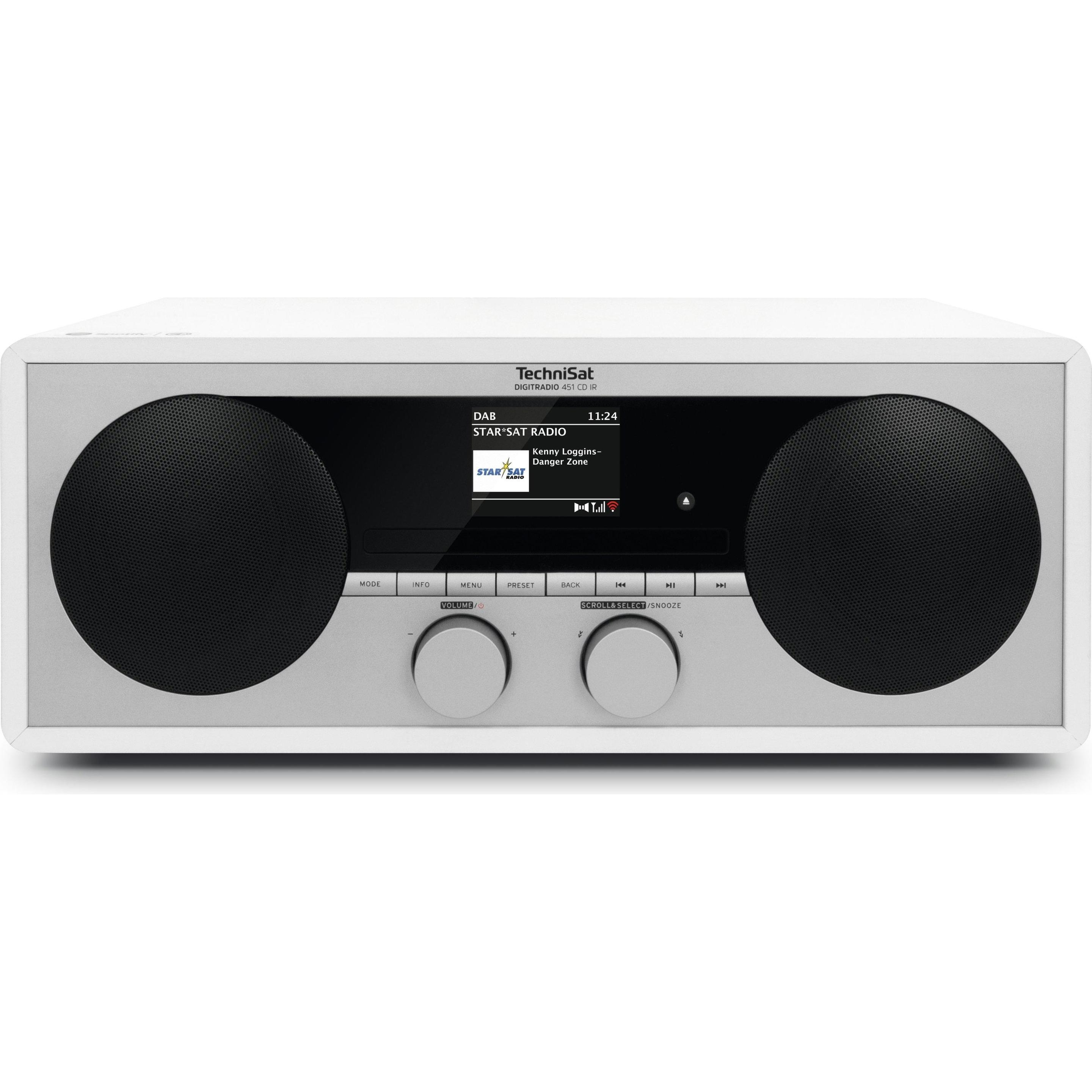 TechniSat Digitradio 451 CD IR (FM, DAB+, WLAN, Bluetooth), Radio, Schwarz, Weiss
