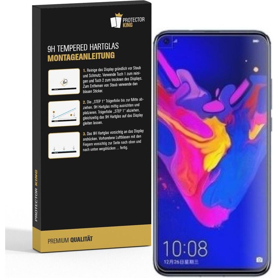 Thumbnail - Protectorking 6x echtes Tempered 9H Panzerhartglas 3D KLAR (6 Stück, Huawei Nova 4), Smartphone Schutzfolie, Transparent