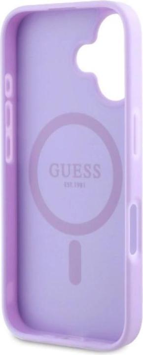 Produktbild Guess GUHMP16MPSAPSMEU iPhone 16 Plus 6.7" fioletowy/purple hardcase Saffiano Peony Classic Logo (Apple iPhone 16 Plus)