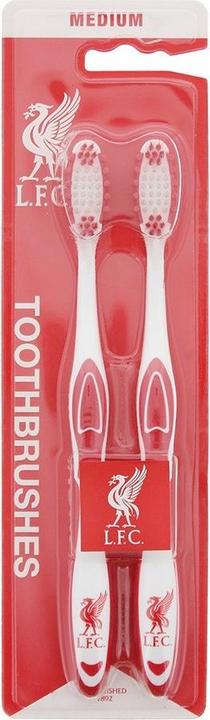 Aeno Set Duo, Epl, Liverpool, Toothbrush, White & Red, 2 pcs Unisex (Medio, 2x)