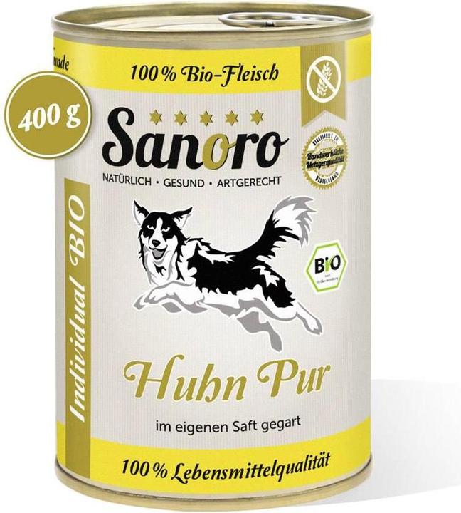 Sanoro Fleisch Plus Bio-Huhn Pur Ergänzungsfutter (Senior, 6 Stk., 2400 g)