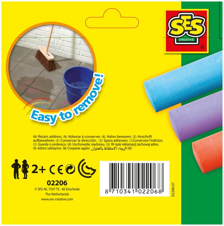 Actual product image Ses Sidewalk chalk (White, Yellow, Violet, Green, Blue, Pink, 6 x)