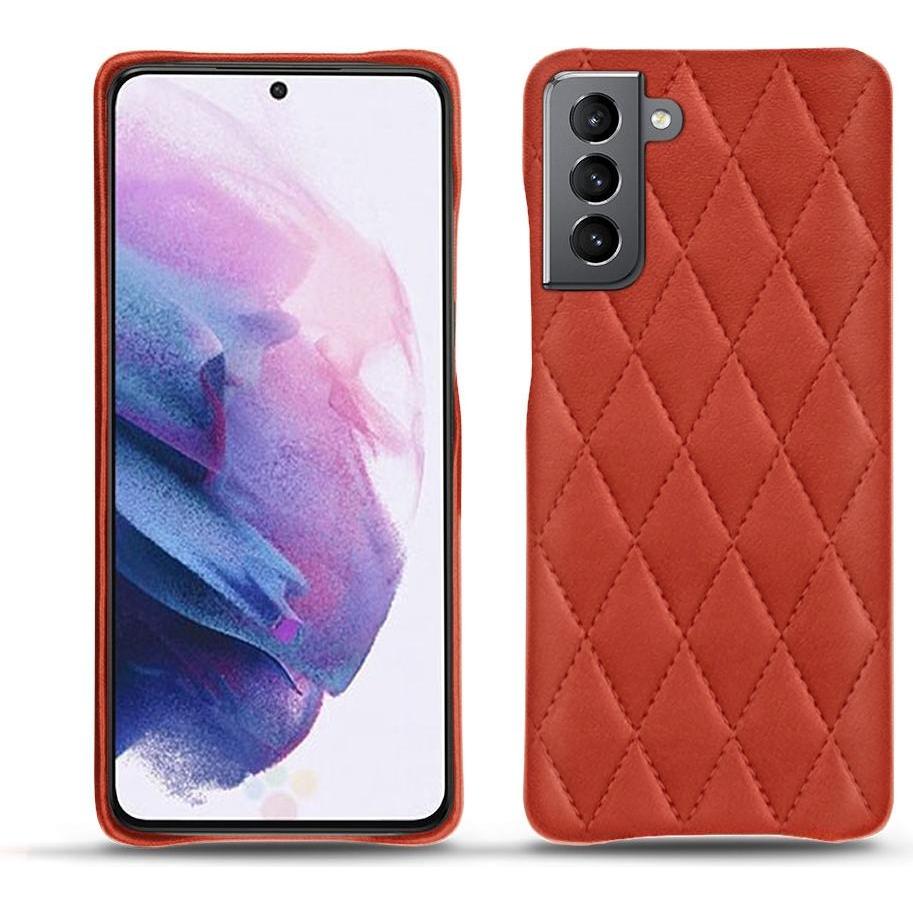 Noreve Lederschutzhülle (Samsung Galaxy S21), Smartphone Hülle, Orange