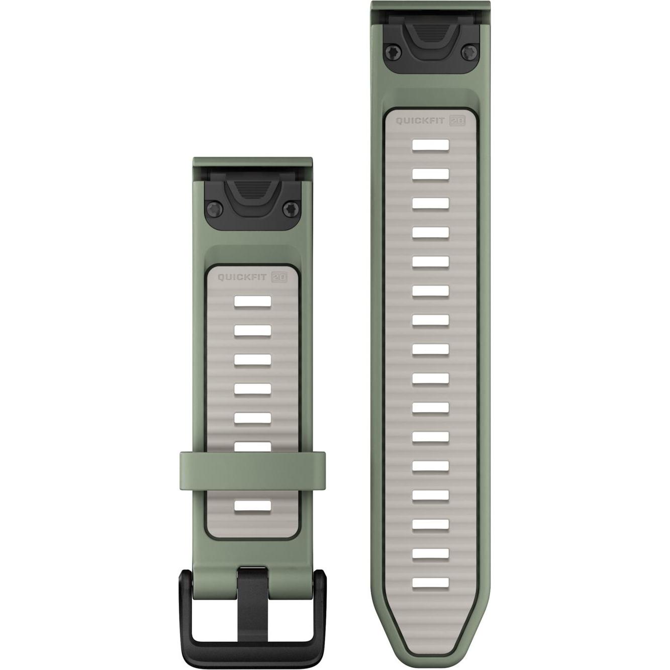Thumbnail - Garmin Ersatzarmband QuickFit 20mm (20 mm, Silikon), Uhrenarmband, Grau, Grün