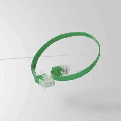Produktbild Tecline High Quality Patchkabel, flach, U/UTP, ungeschirmt, Cat 6, grün, 2,0 m Superflaches Patchkabel z.B. (U/UTP, CAT6, 2 m)