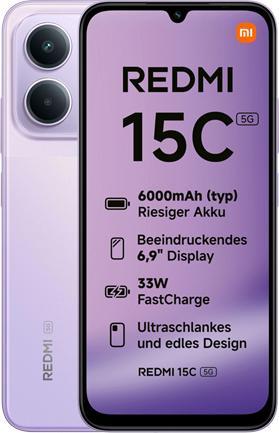 Produktbild Xiaomi Redmi 15C 5G (256 GB, Dusk purple, 6.90", Dual SIM, 5G)