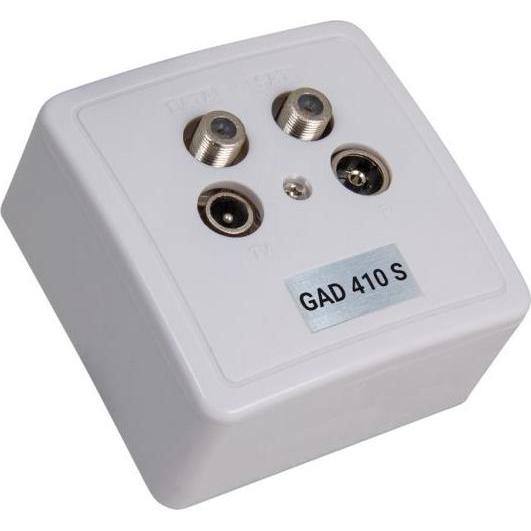 Triax Antennendose GAD 410 S 4-Loch Multimedia-Modemdose (Ersatzteil), TV Zubehör, Weiss