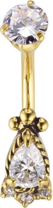 Produktbild Bijouteria Bauchpiercing (Zirkonia, Chirurgenstahl 316L, PVD Beschichtung (goldfarbig))