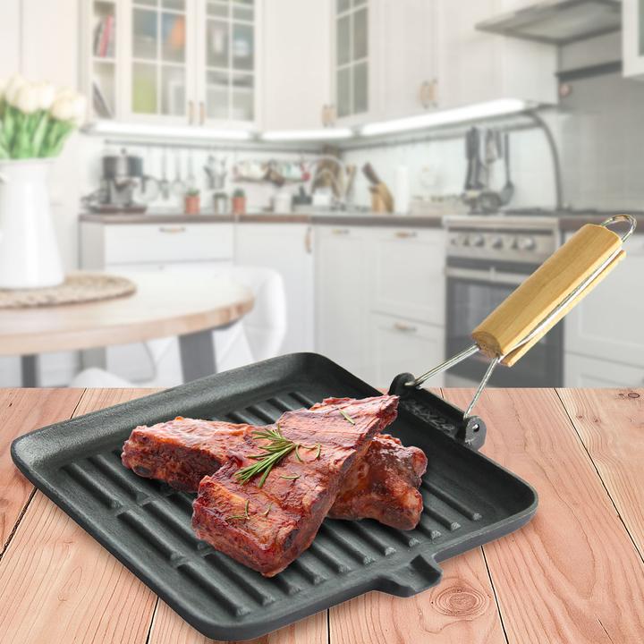 Produktbild Kinghoff Gusseiserne Grillpfanne (24 cm, Bratpfanne, Gusseisen)