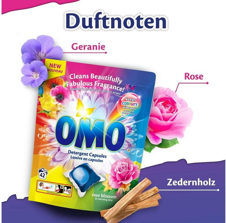 Productafbeelding OMO Laundry Detergent Capsules White Orchid & Mint (42 Wascycli, Peulen wassen)