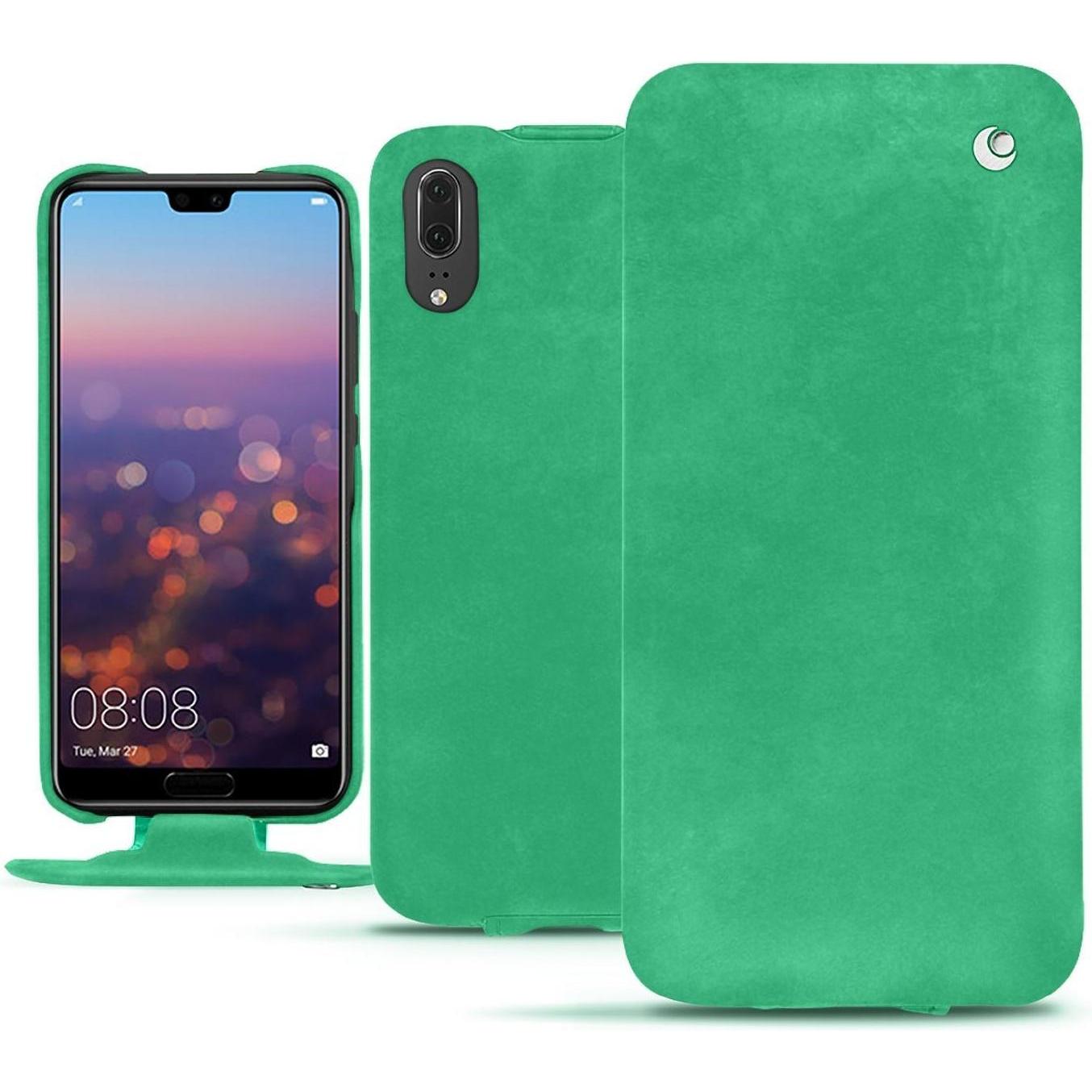 Noreve Lederschutzhülle vertikal (Huawei P20), Smartphone Hülle, Grün