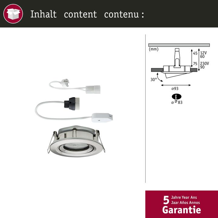 Immagine prodotto Paulmann Apparecchio da incasso Nova Plus Set (GU10, GU5.3)