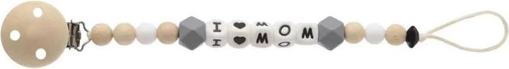 Immagine prodotto Kikadu Catena per ciucci "I Love Mom" grigia (1x)