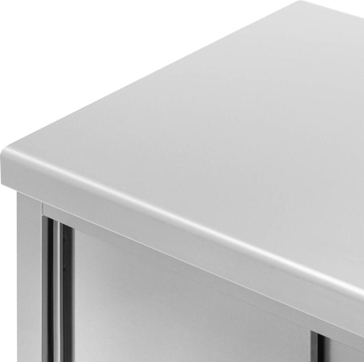 Produktbild Royal Catering Edelstahl-Arbeitsschrank mit Durchreiche 140 x 70 cm 500 kg Durchreicheschrank (140 cm, 87 cm)