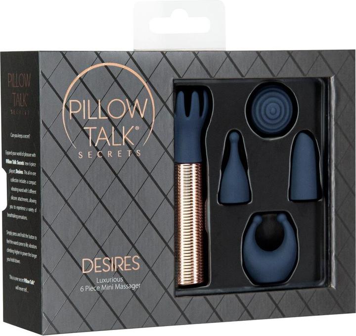 Productafbeelding Pillow Talk Secrets Choices 6-delige Mini Massager Set marineblauw/roze goud