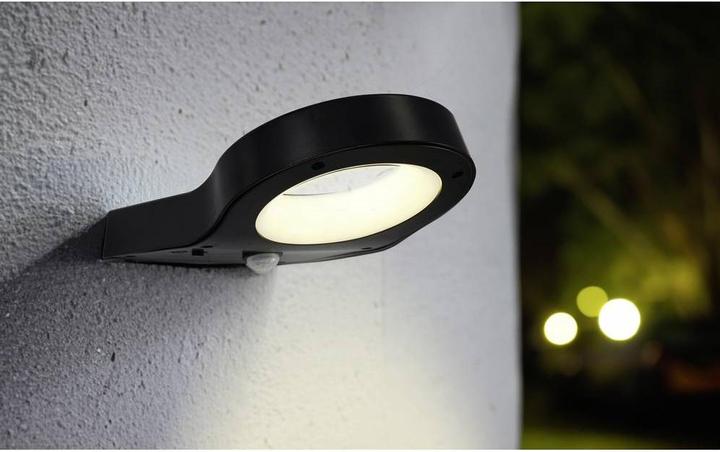 Image du produit Sygonix SY-5653638 Applique murale solaire d'extérieur avec détecteur de mouvement Blanc neutre Noir (200 lm, IP44)