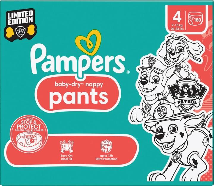 Actual product image Pampers Baby-Dry Pants Paw Patrol (Size 4, Monthly box, 180 Piece)