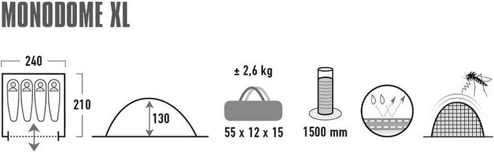 Actual product image High Peak Monodome XL (Dome tent, 2.60 kg, 3 persons)