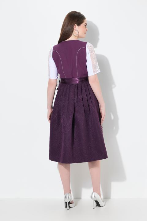 Immagine prodotto Ulla Popken Abito in tradizionale stile Dirndl con taglio smanicato, ricami, allacciatura e scollo rettangolare (60)