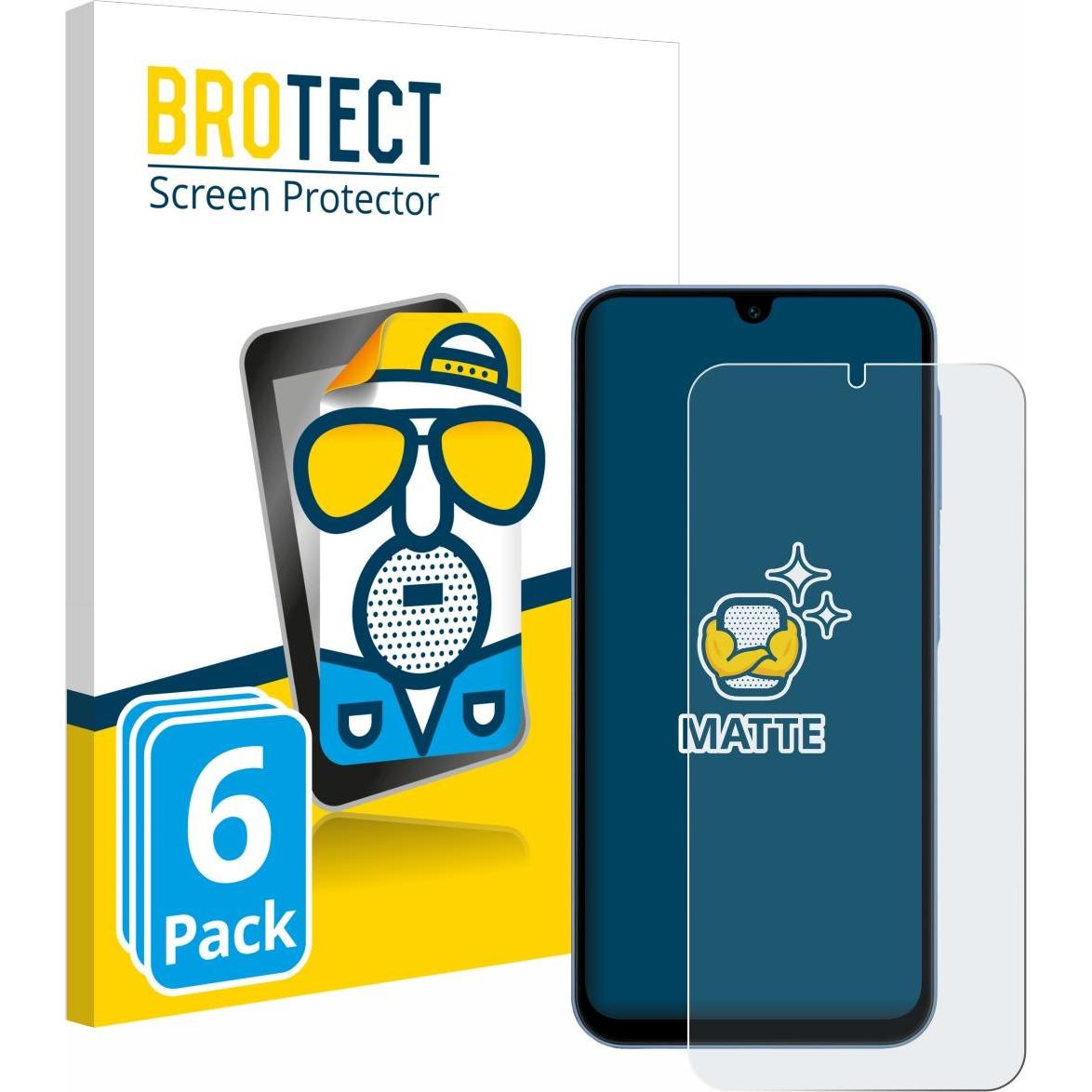 BROTECT Entspiegelungs-Schutzfolie Displayschutz Matt (6 Stück, Samsung Galaxy A15 5G), Smartphone Schutzfolie, Grau
