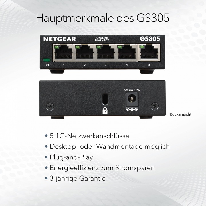 Immagine prodotto Netgear GS308EP-100PES (8 Porti)