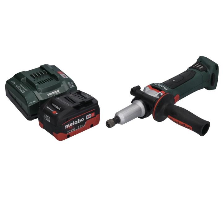 Produktbild Metabo GA 18 LTX G Akku Geradschleifer 18 V 6 mm + 1x Akku 5,5 Ah + LadegerÃ¤t (Geradschleifer)