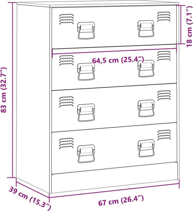 Actual product image VidaXL Kinna (67 x 39 x 83 cm)