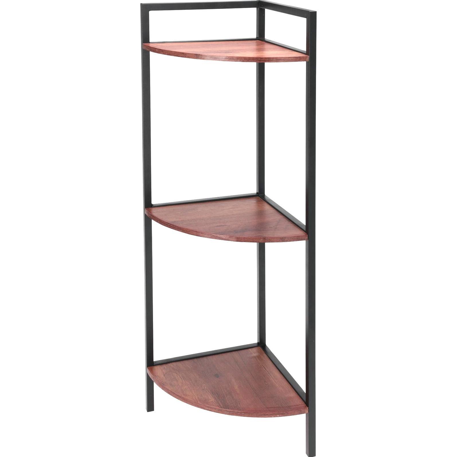 Mojawo, Regal, Eckregal Wandregal Regal Standregal Metall / Holz B23,5xH76cm