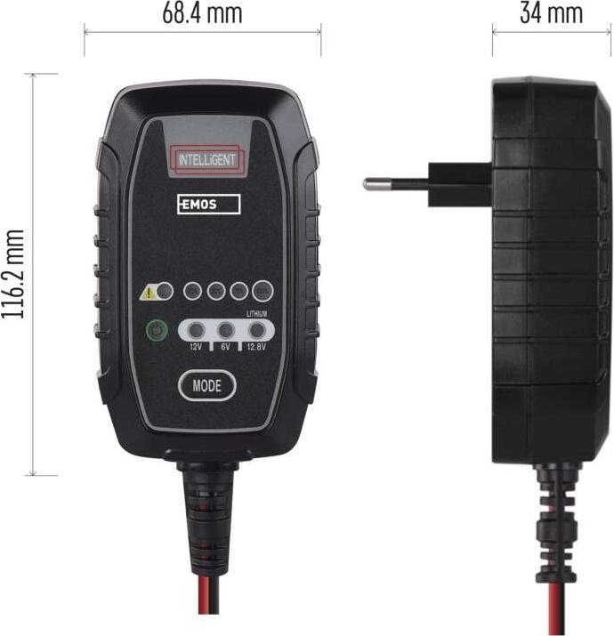 Produktbild Emos Autobatterieladegerät /12V 0,8A (12V, 6V, 0.80 A)
