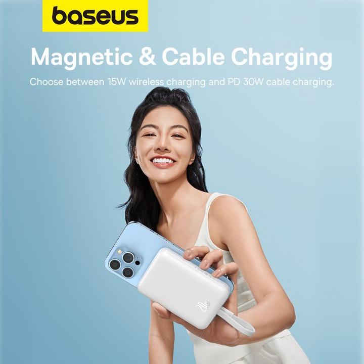 Actual product image Baseus Powerbank Magnetic Mini 10000mAh 20W MagSafe (white) (10000 mAh, 20 W, 37 Wh)