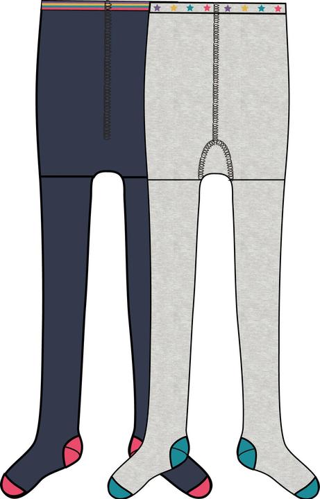 Produktbild Frugi Kinder Strumpfhose Norah 2er Pack Marl/Indigo (68)
