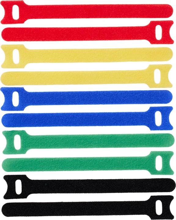 ProXtend Hook and Loop 15cm x 12mm Multi 10pcs (Klettkabelbinder, 150 mm, 10 Stk.)